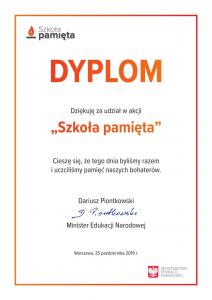 Dyplom - Szkoła pamięta